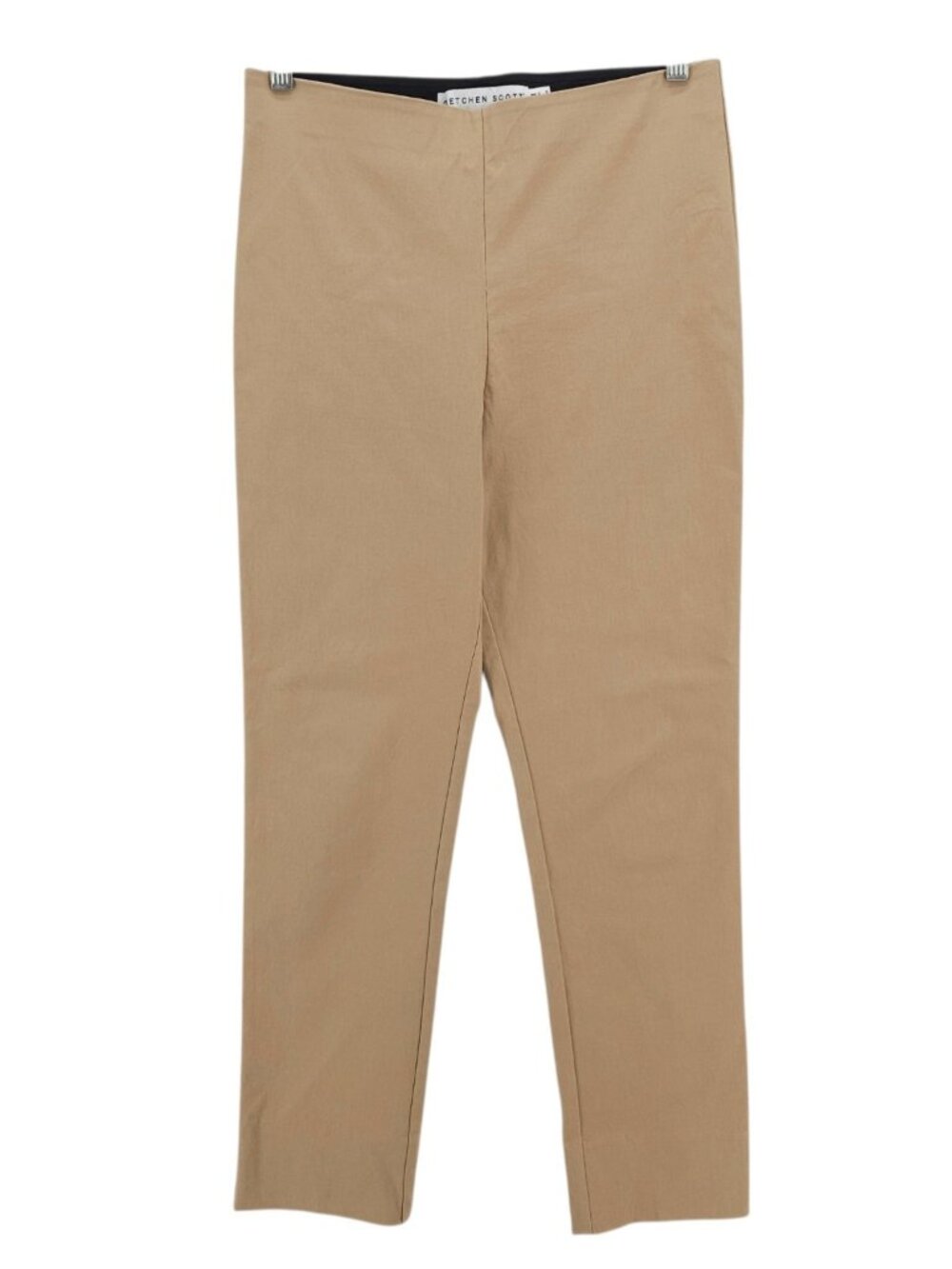 GRETCHEN SCOTT Gripeless Pull On Pants Beige Tan Viscose Stretch EUC Medium